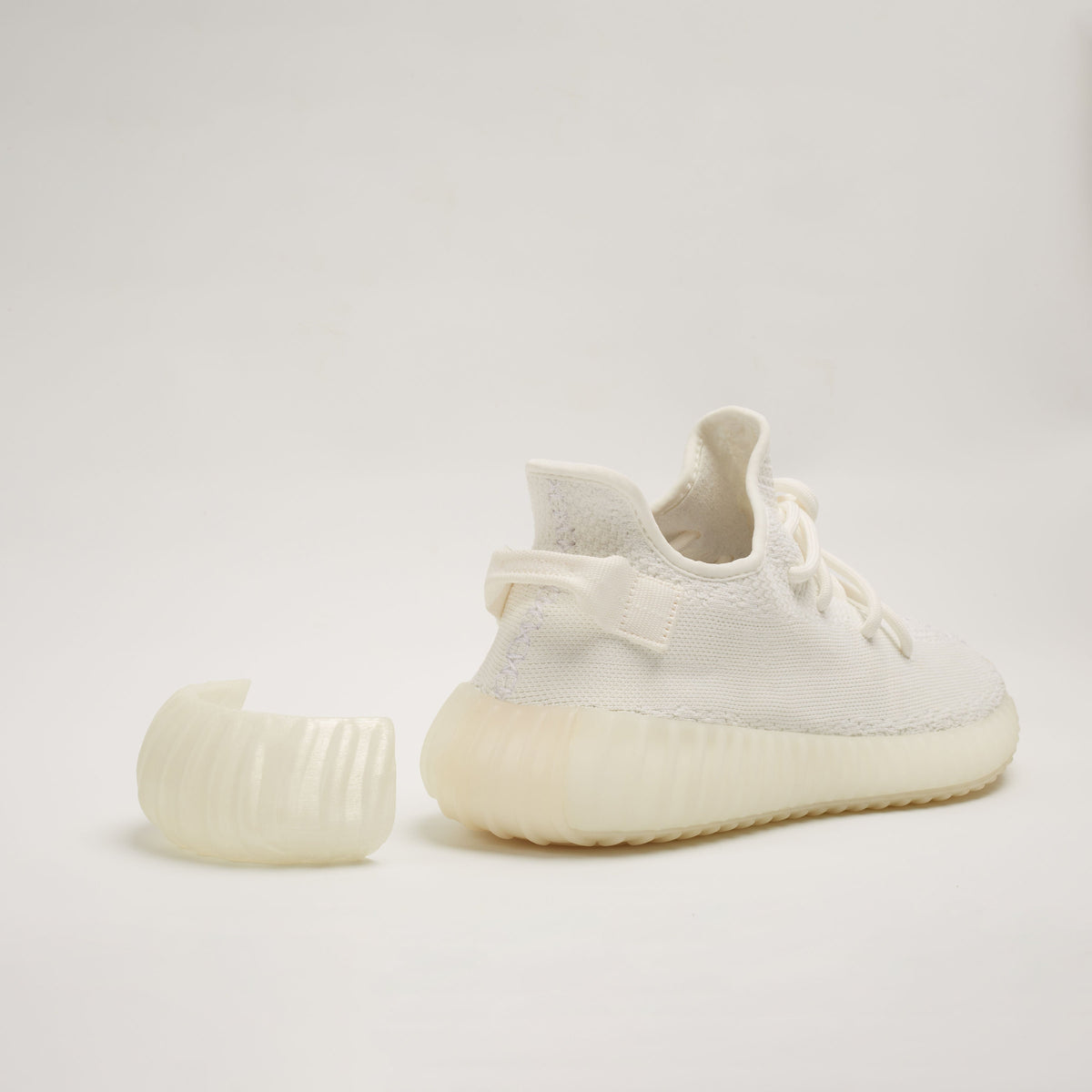 cream white yeezy heel shoes